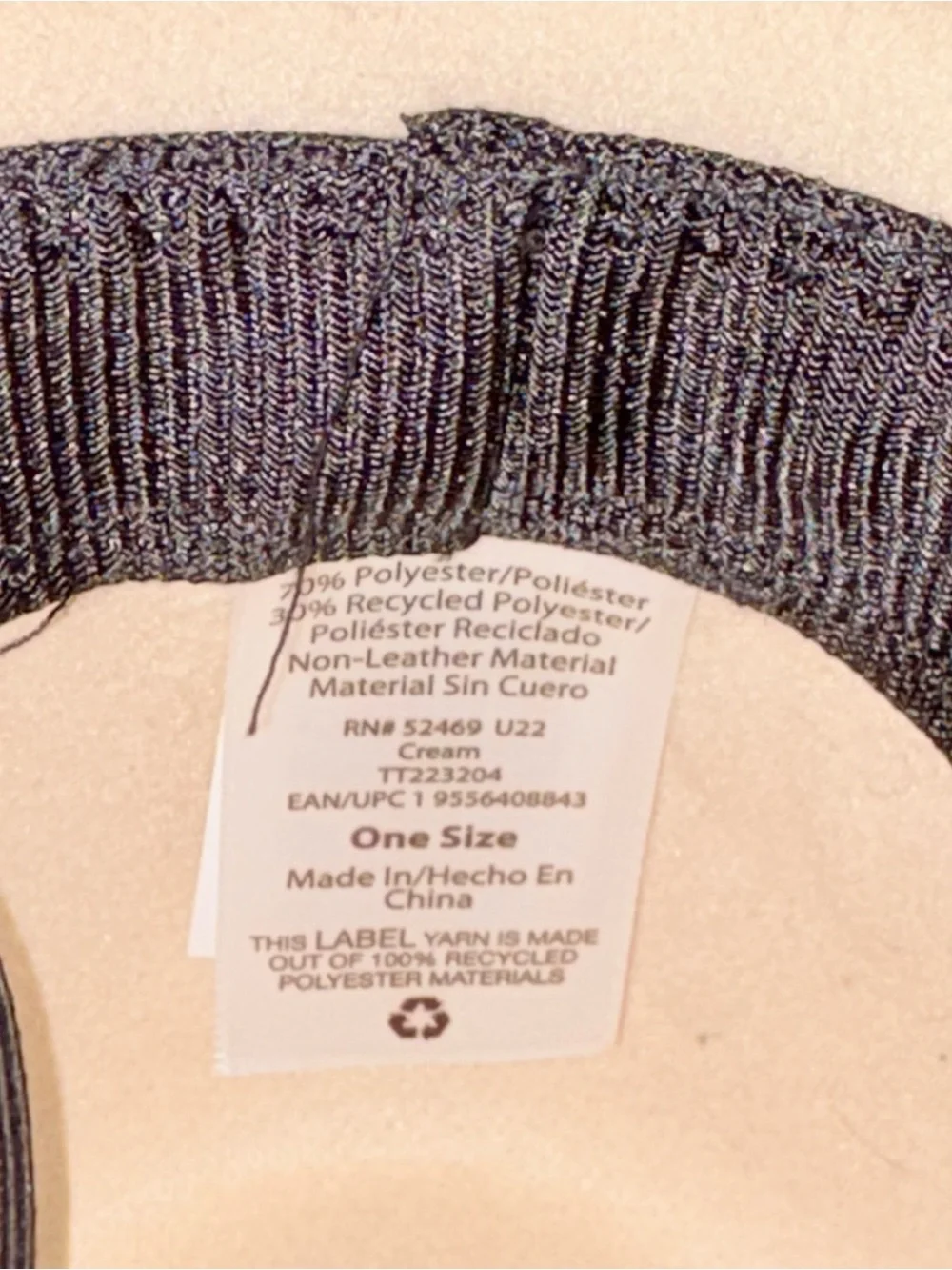 Beige Wide Brim Fedora Hat with Geometric Band